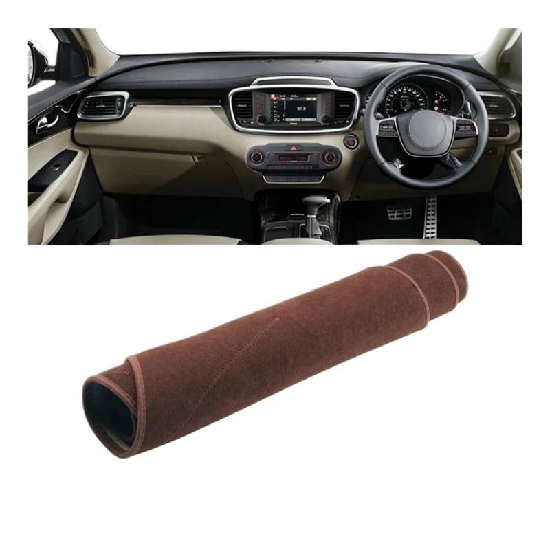 Armaturenbrettabdeckung Für Kia Für Sorento 3 UM 2015-2020 Auto Dashboard Abdeckung Matte Sonnenschutz Pad Instrument Panel Teppiche Zubehör(B RHD Brown) von Dusibulv