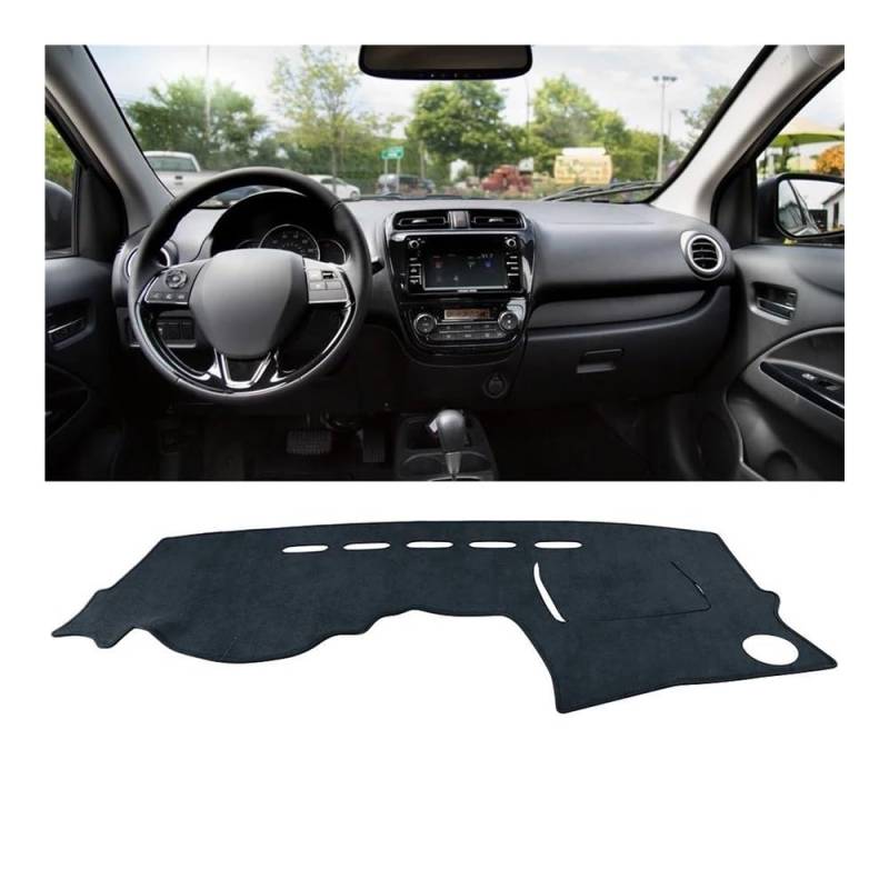 Armaturenbrettabdeckung Für Mitsubishi Für Mirage G4 2012-2024 Auto Dashboard Vermeiden Licht Abdeckung Nicht-Slip Matte Instrument Teppich Pad Zubehör(LHD Black) von Dusibulv