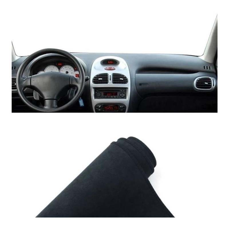 Armaturenbrettabdeckung Für Peugeot 206 206CC 206SW 2004-2008 Auto-Armaturenbrett-Abdeckung Matte, Armaturenbrett Sonnenschutz Instrument Rutschfester Teppich(B LHD Black) von Dusibulv