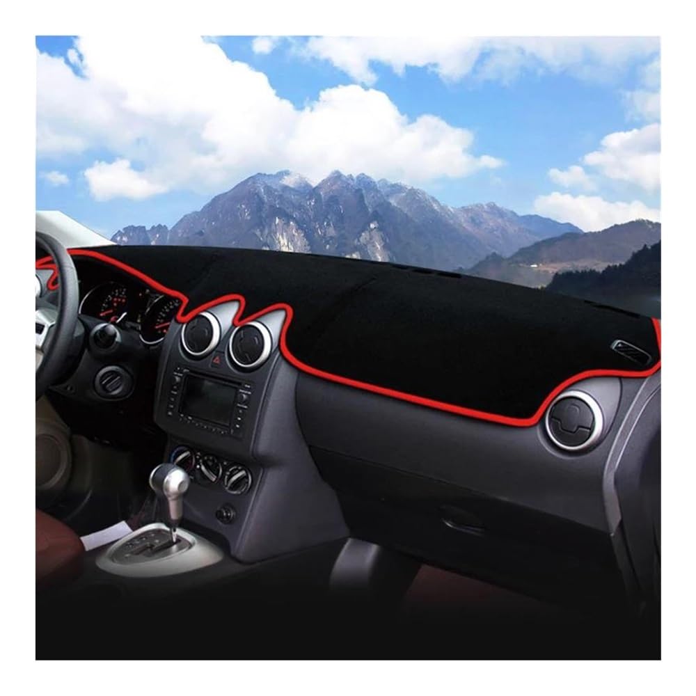 Armaturenbrettabdeckung Für Qashqai J10 2008-2013 Auto Dashboard Abdeckung Sonnenschutz Pad Instrument Panel Teppiche Matten Zubehör(Without GPS Red) von Dusibulv