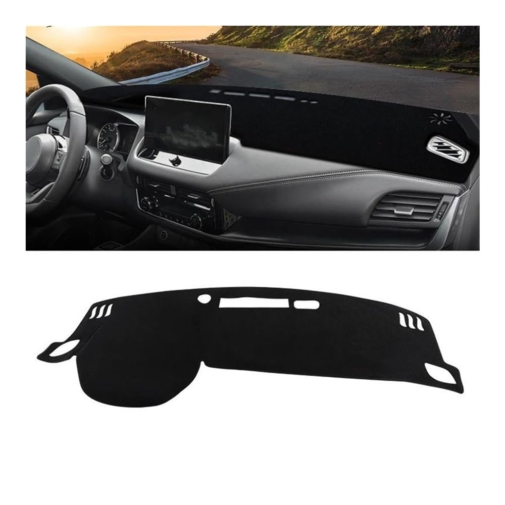 Armaturenbrettabdeckung Für Qashqai J12 E-Power 2021-2024 Auto Dashboard Abdeckung Sonnenschutz Vermeiden Licht Matte Pad Teppiche Anti-uv Zubehör(A LHD Black Side) von Dusibulv