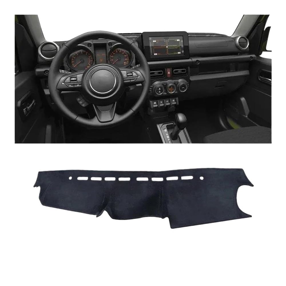 Armaturenbrettabdeckung Für Suzuki Für Jimny JB64 JB74 2019-2023 Auto Dashboard Abdeckung Nicht-Slip Matte Instrument Teppich Schutz Zubehör(LHD Black) von Dusibulv