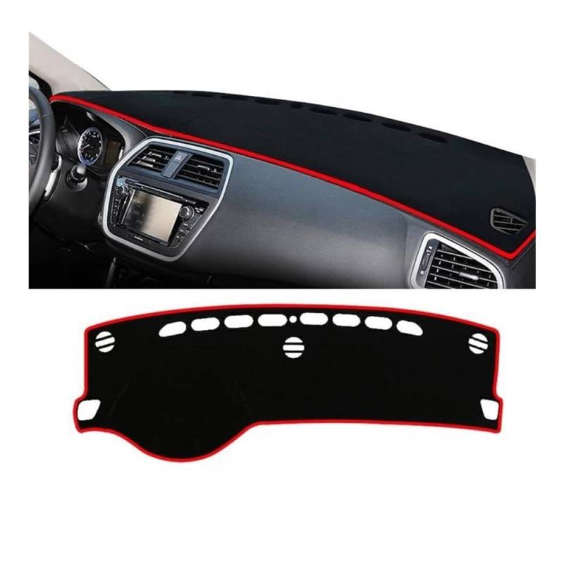 Armaturenbrettabdeckung Für Suzuki SX4 S-Cross 2013-2020 Auto-Armaturenbrett-Abdeckung Vermeiden Sie Licht Matte Rutschfeste Pads Zubehör(A Red Side) von Dusibulv