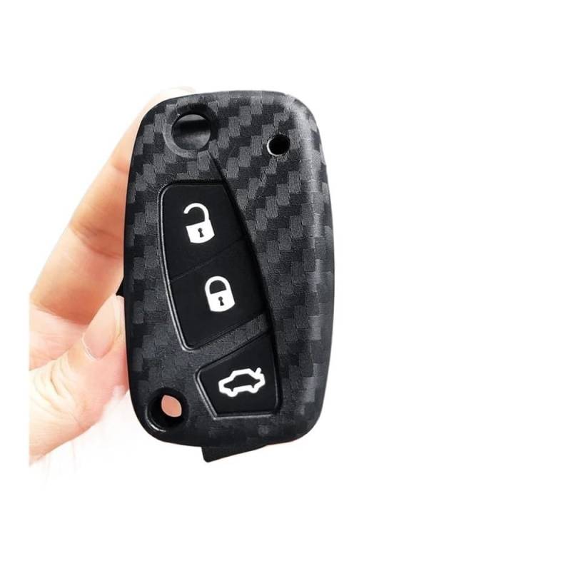 Auto Schlüsselgehäuse Carbon Faser Silikon Auto Remote Key Fall Shell Caps Schlüssel Abdeckung Halter Für Dot Für Grande Für Punto Für Panda 169 Schlüsselhülle Cover von Dusibulv