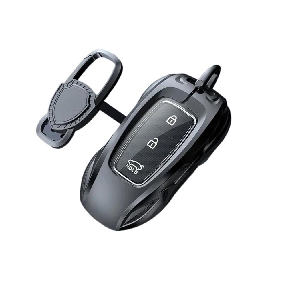 Auto Schlüsselgehäuse Zink-Legierung Silber Auto Schlüssel Fall Keyless Abdeckung Schlüssel Shell Auto Zubehör Für Hyundai Ix35 Ix25 Für Rena Für Elantra Schlüsselhülle Cover(Gray -A) von Dusibulv