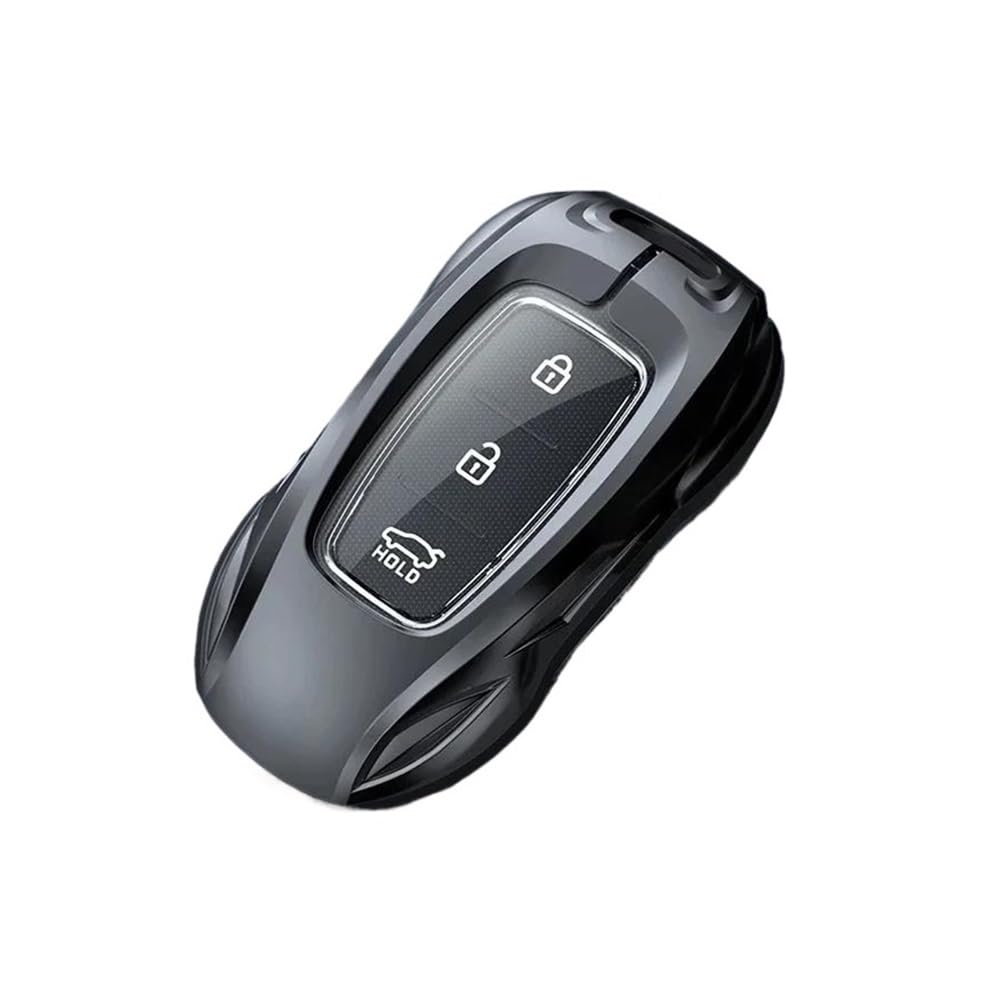 Auto Schlüsselgehäuse Zink-Legierung Silber Auto Schlüssel Fall Keyless Abdeckung Schlüssel Shell Auto Zubehör Für Hyundai Ix35 Ix25 Für Rena Für Elantra Schlüsselhülle Cover(Grey) von Dusibulv