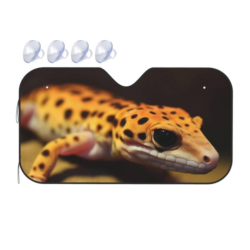 Auto Windschutzscheibe Sonnenschutz Leopard Little Gecko Auto Frontscheibe Sonnenschutz Upgrade Faltbare Auto Sonnenblende Schutz Blöcke Universal Fit SUV LKW Innenraum Zubehör von Dwrepo