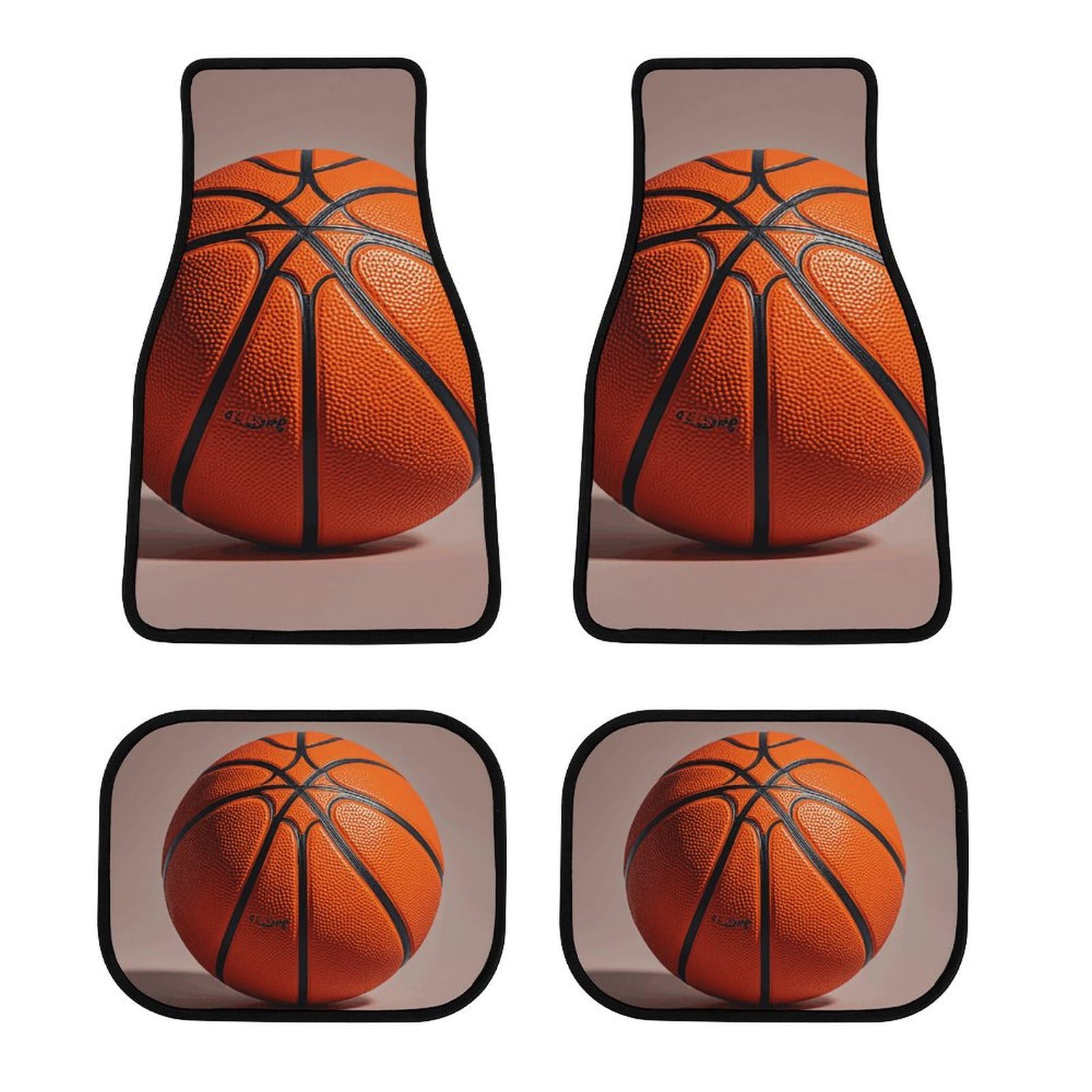 Basketball Orange Auto Fußmatten Anti Rutsch Automatten Set von 4 Stück Wasserdicht Universal Auto Vorne Hinten Fußmatten Auto Fußmatten Auto Fußpolster für SUV Vans LKW Auto Zubehör Dekor von Dwrepo