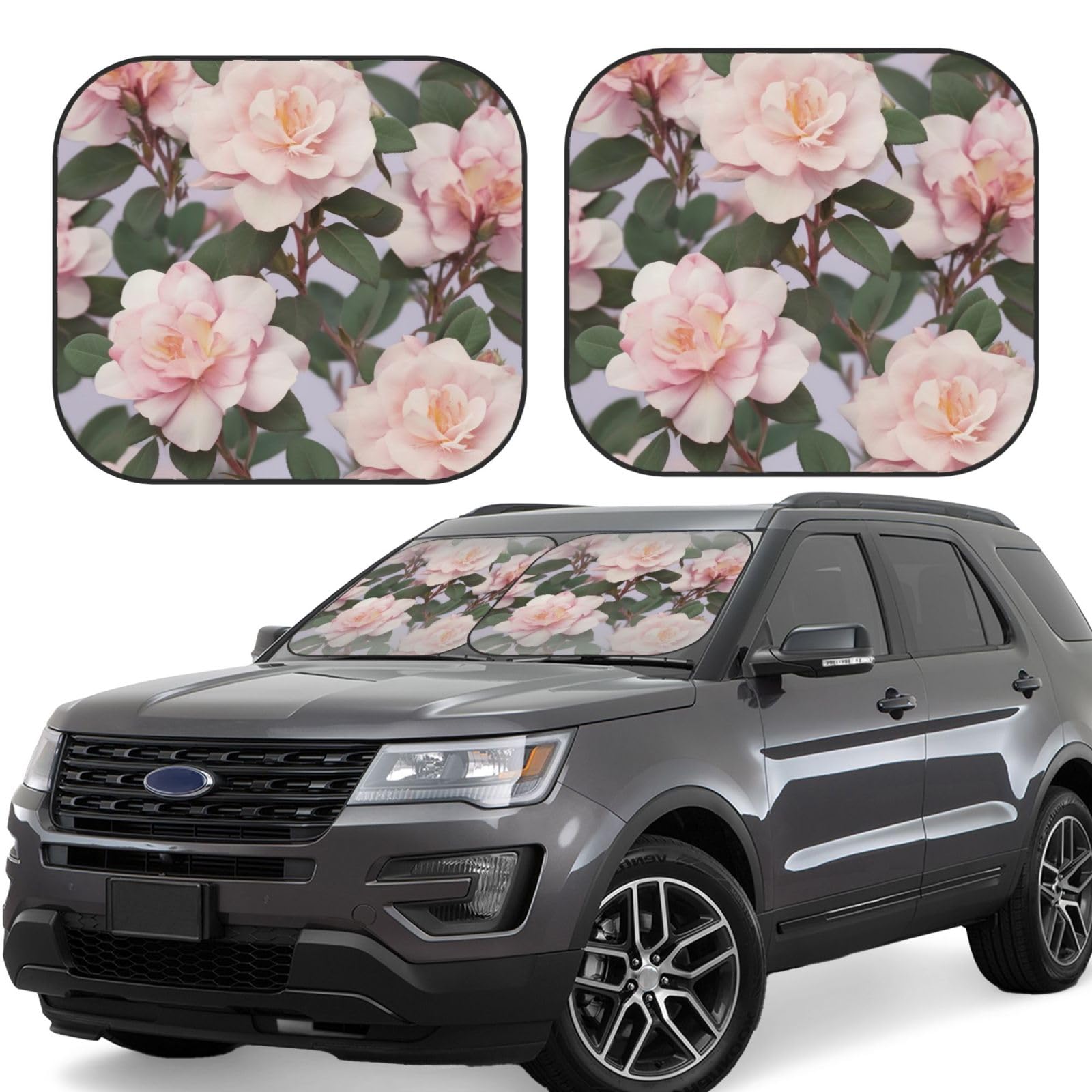 Dusky Rose Auto Windschutzscheibe Sonnenschutz 2 Stück Auto Frontscheibe Sonnenschutz Upgrade Auto Sonnenblende Schutz Blöcke Universal Fit Limousinen SUV LKW Innenraum Zubehör Groß von Dwrepo