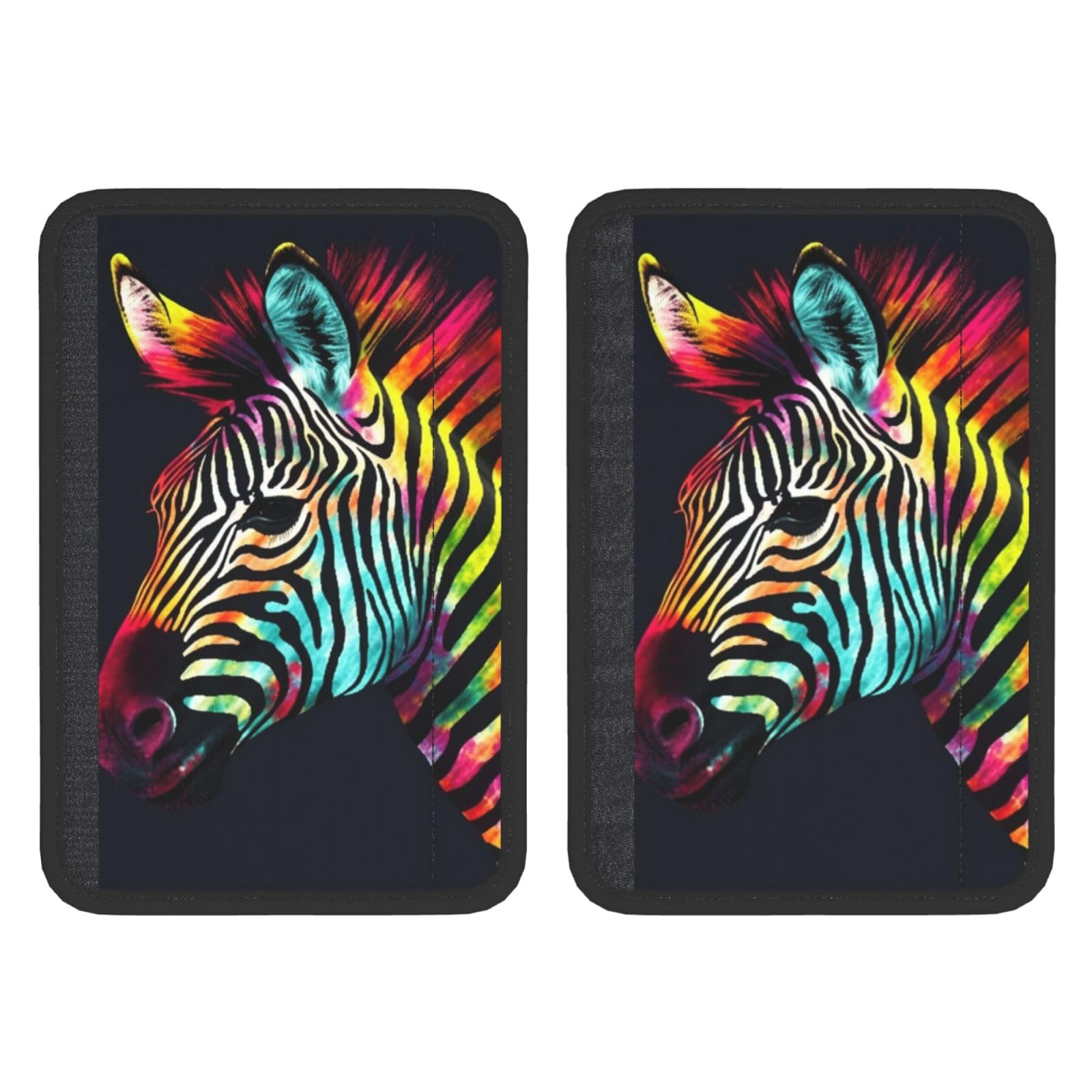 Dwrepo 2 x Auto-Sicherheitsgurtpolster, universal, Sicherheitsgurt-Bezüge, Nacken- und Sicherheitsgurt-Bezüge, weich, bequem, buntes Regenbogen-Zebra-Sicherheitsgurtpolster für Autos/Rucksack von Dwrepo