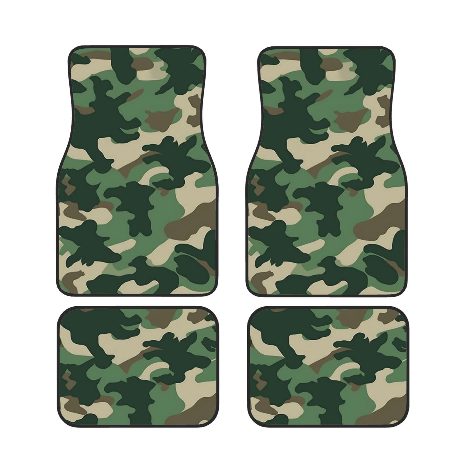 Heavy Duty Auto Fußmatten Set von 4 Stück Universal Auto Vorne Hinten Fußmatten Full Sets Camouflage Grün Automatten Rutschfest Auto Fußpolster Allwetter Auto Boden Teppich von Dwrepo