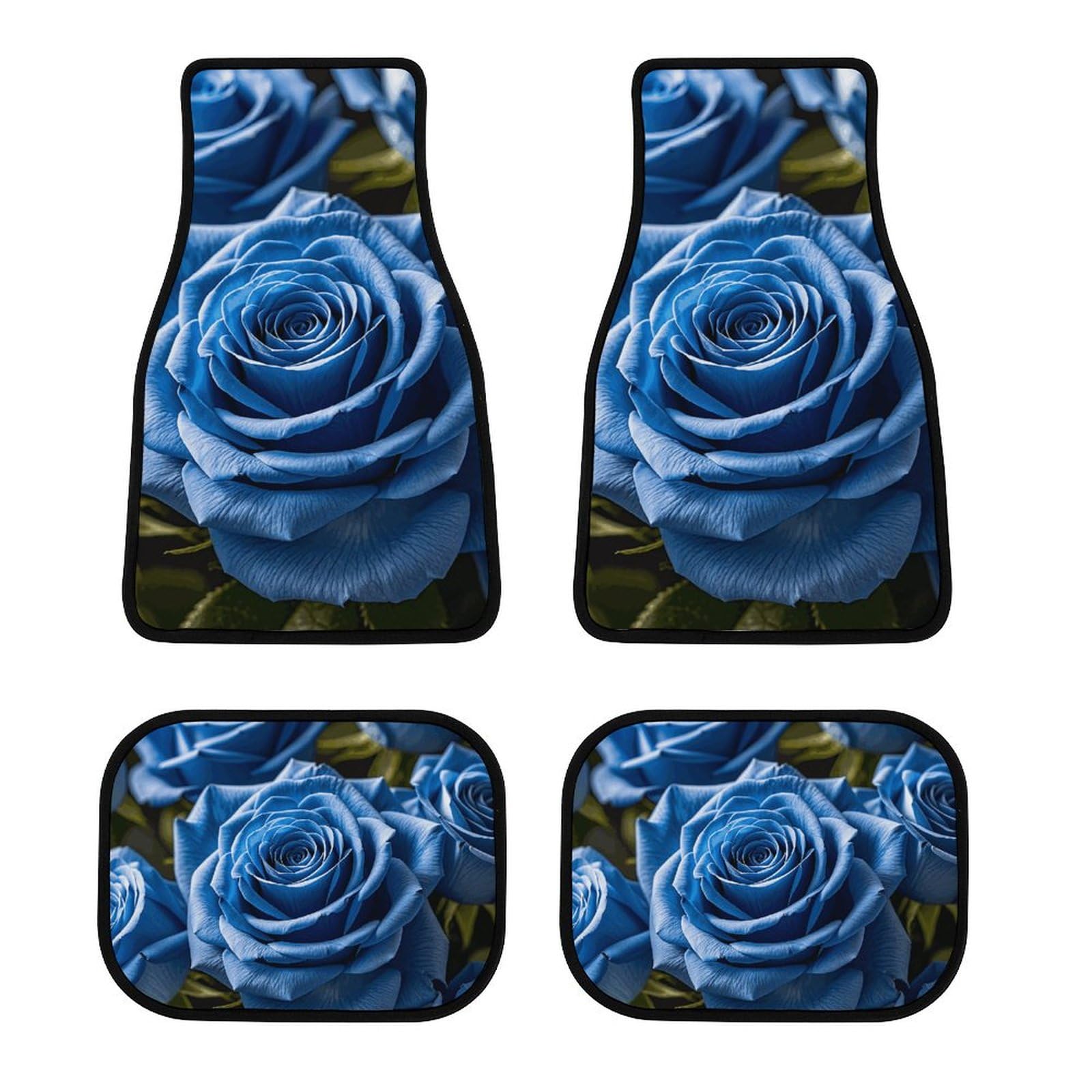 Viele blaue Rosen Auto Fußmatten rutschfeste Automatten Set von 4 Stück Wasserdicht Universal Auto Vorne Hinten Fußmatten Auto Fußmatten Auto Fußpolster für SUV Vans LKW Auto Zubehör Dekor von Dwrepo