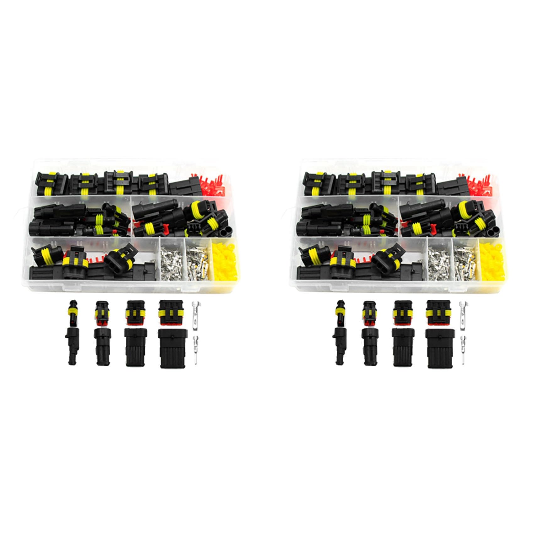 Dxoniislh 508X Wasserdichtes Steckverbinder-Kit Automobil-LöTdraht-Schnellanschluss Elektrik im der Autoverkabelung Auto-Dichtungsbuchse 1-6-Poliger Stecker von Dxoniislh