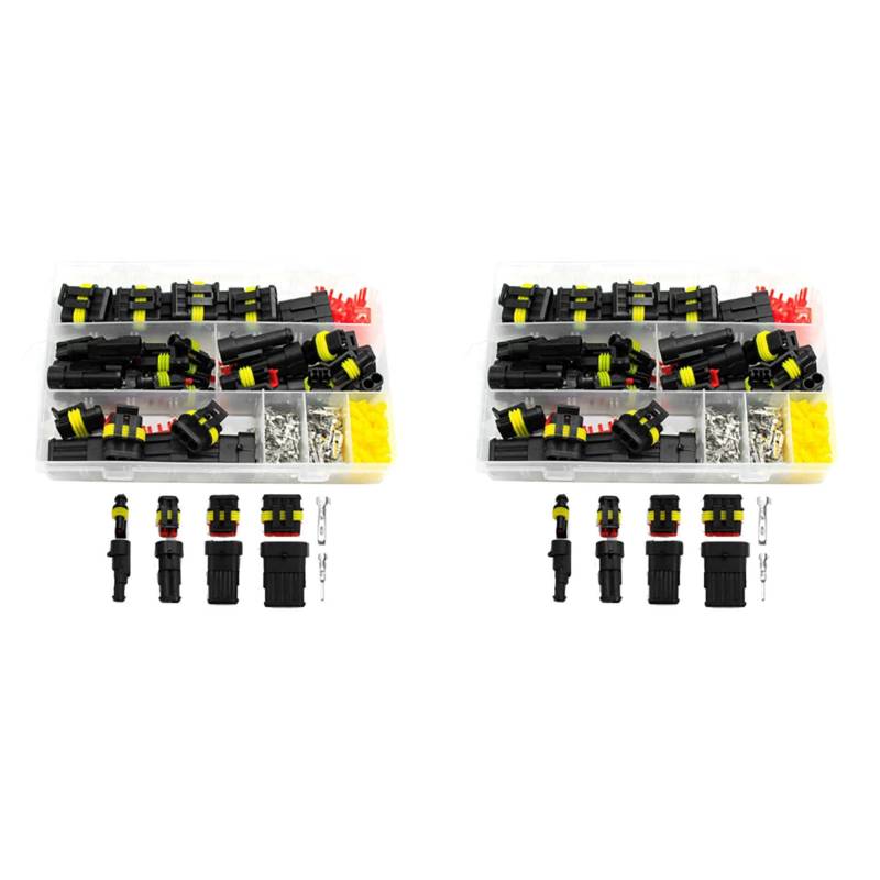 Dxoniislh 508X Wasserdichtes Steckverbinder-Kit Automobil-LöTdraht-Schnellanschluss Elektrik im der Autoverkabelung Auto-Dichtungsbuchse 1-6-Poliger Stecker von Dxoniislh