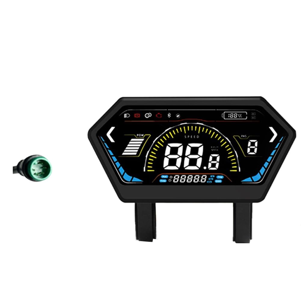 Dxoniislh UKS6 Elektroroller-LCD-Meter Farbdisplay 24V-72V Elektrofahrrad-Dashboard E-Bike Smart Display Wasserdicht 5PIN von Dxoniislh