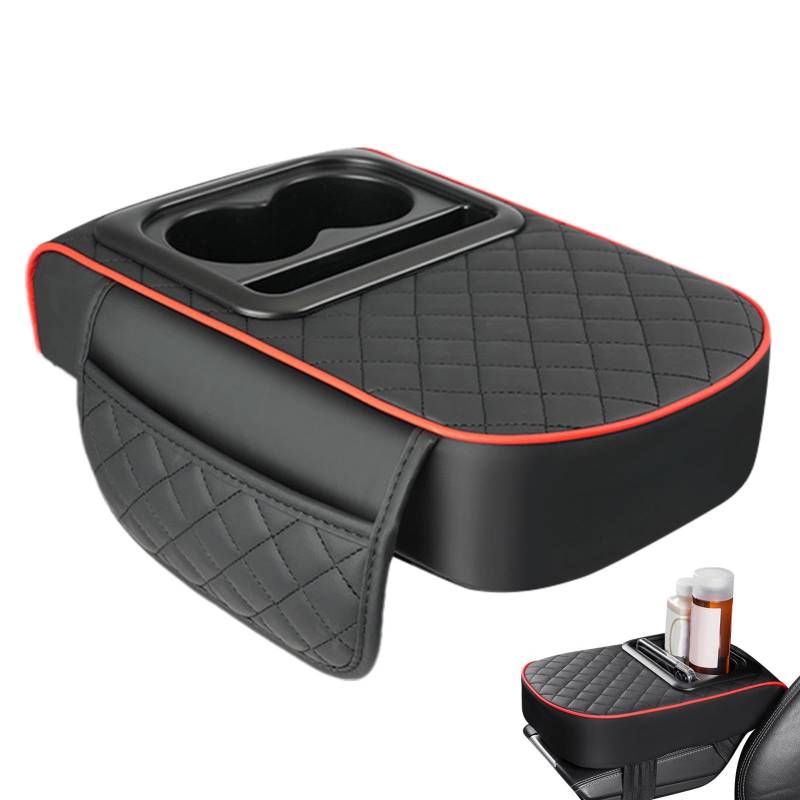 Car Center Console Cushion Pad, Car Armrest Box Pad, Center Console Cushion Cover with Drink Cup Holder, Armrest Cover with Drink Cup Holder, Heightened Console Protector for SUVs and Trucks von Dybnuhoc