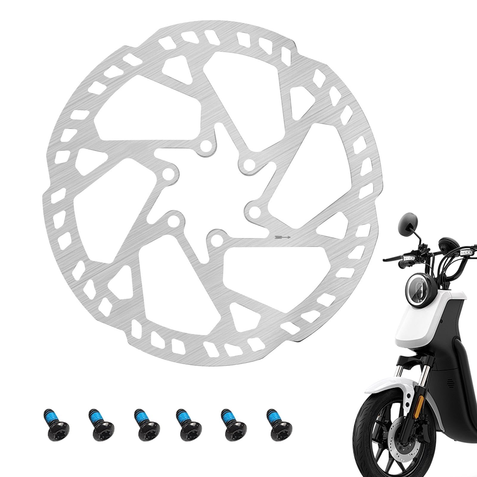 Dyeulget Scheibenbremsen zum Radfahren,Scheibenbremse | 203/180/160 mm 6-Loch-Scheibenbremse - Leichter Bremsscheiben-Rotor-Ersatz, Elektroroller-Scheibenbremse für Mountain Road Bikes BMX von Dyeulget