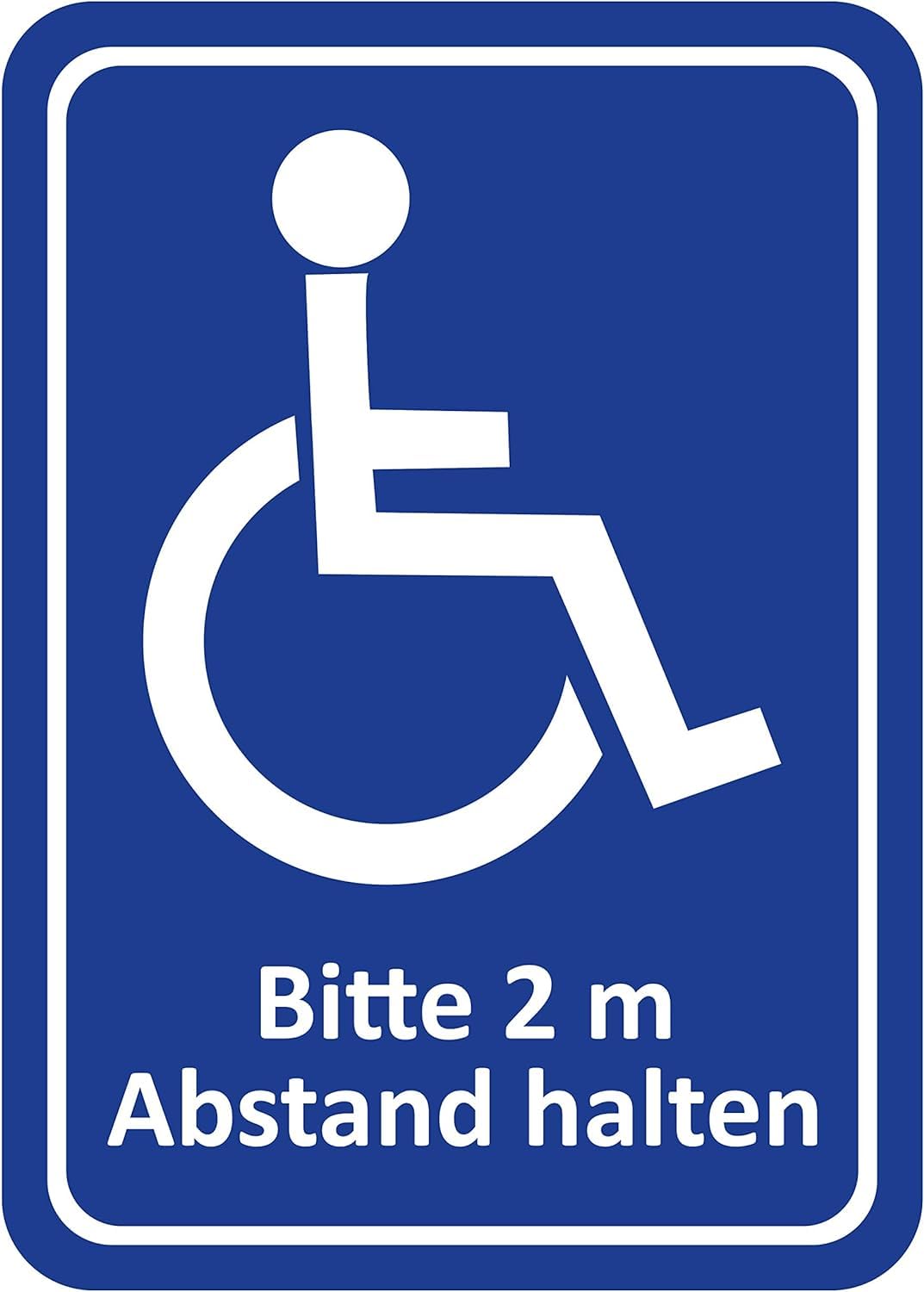 Dykgraaf Behinderten Aufkleber | Rollstuhlfahrer | 2m Abstand halten | Sticker | Autoaufkleber | Beförderung von Menschen mit Behinderungen | Rollstuhl | Rangierabstand von Dykgraaf