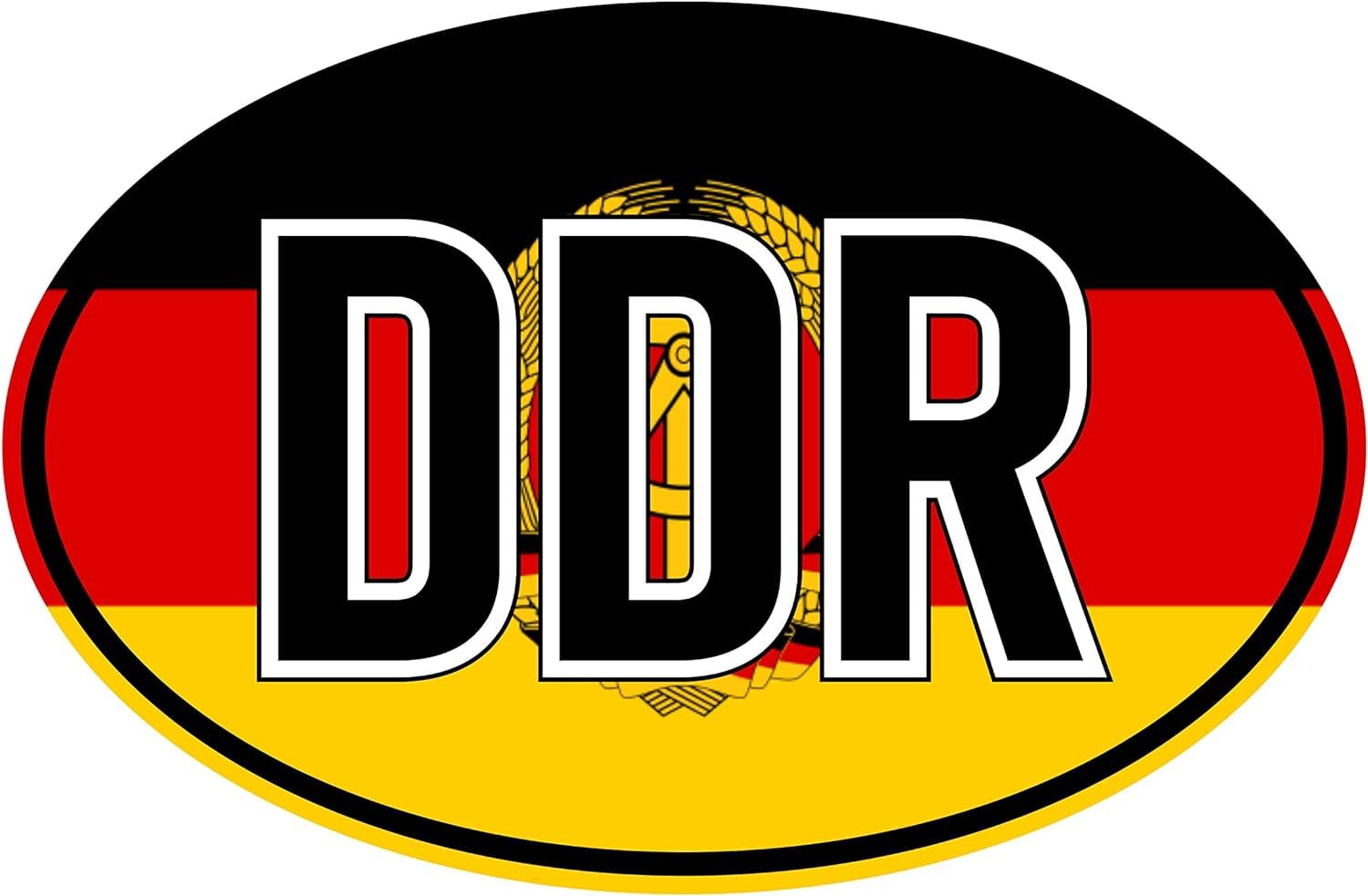 Dykgraaf DDR Aufkleber Schwarz Rot Gold Länderkennzeichen Deutschland Sticker Auto Motorrad LKW Boot Anhänger Ostdeutschland Ossi Ostalgie von Dykgraaf