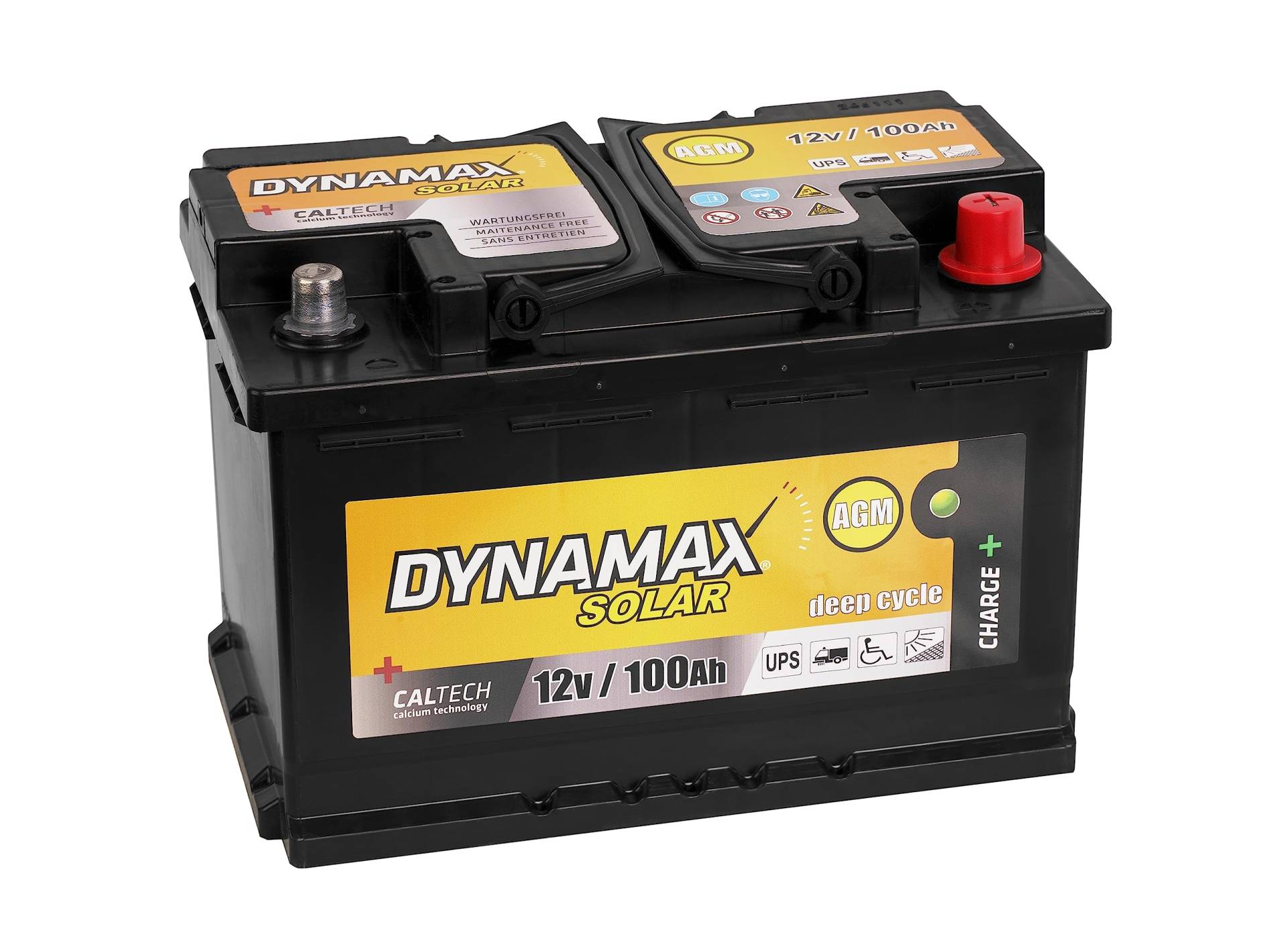 DynamaxSolar AGM Batterie 12v 100Ah Solarbatterie akku Solar Deep Cycle Verbraucherbatterie Wohnwagen Versorgungsbatterie Bootsbatterie 100 Ah von DynamaxSolar