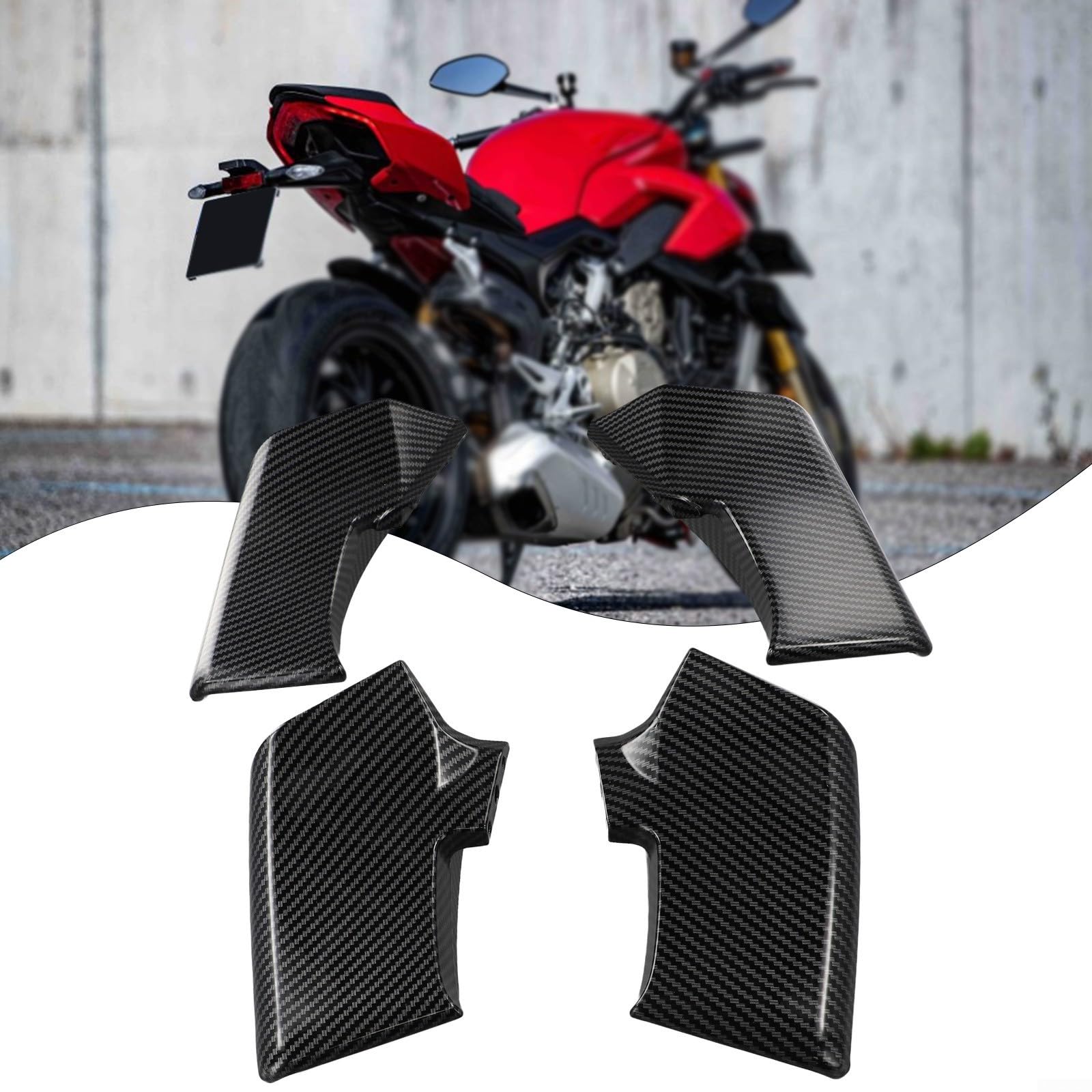 Motorrad-Windflügelverkleidung für Ducati Streetfighter V4/S/SP V2/S, Kohlefaser-Spoiler, Fxed Winglets Flügel, Seitenverkleidungen, Winglets von DystopiaWorld