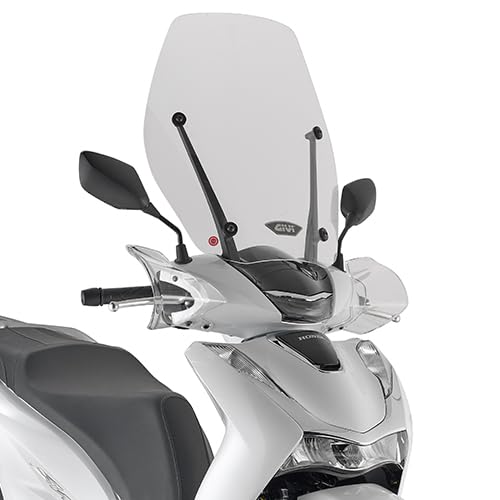 E-BIKERS GIVI D1181ST Windschutzscheibe für Honda SH 125, 150, 350 (2020-2024), transparent, Glas, Front- und Innenseite, Klar von E-BIKERS