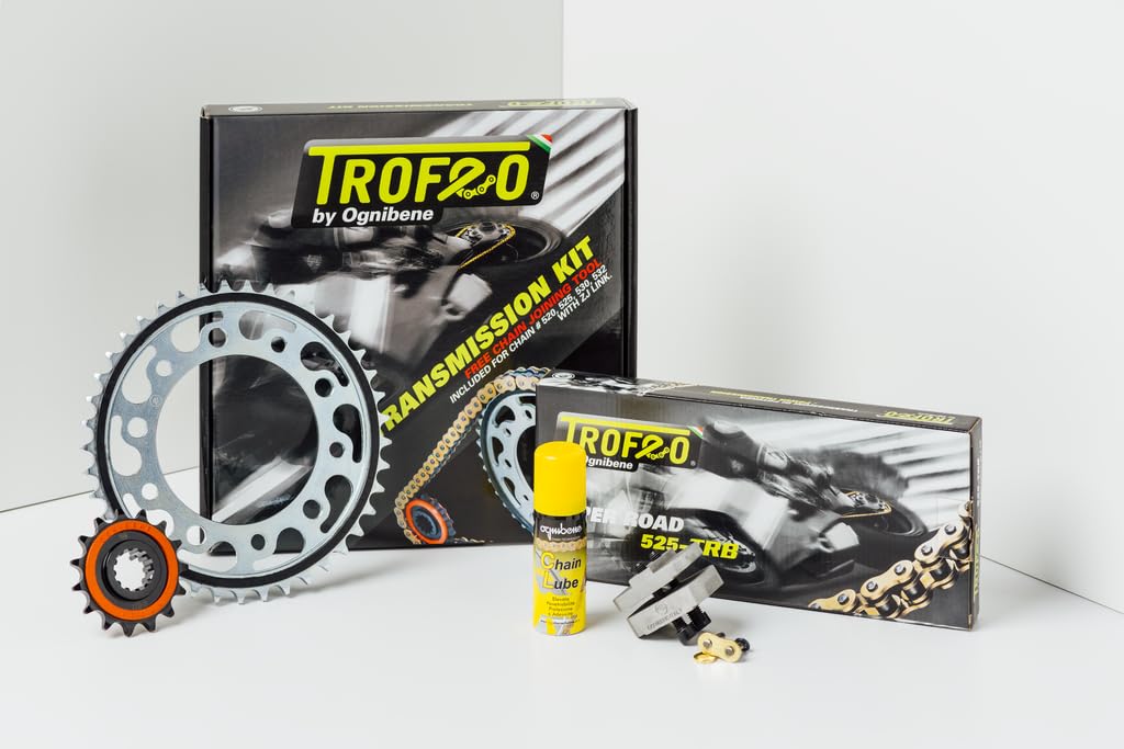 E-BIKERS Trofeo Kompletter Antriebssatz Kette + Kettenrad + Ritzel + Werkzeug kompatibel mit Yamaha MT-03 MT03 660 CC 2006/2013 von E-BIKERS