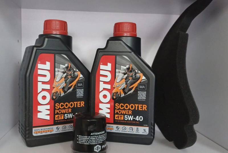 E-BIKERS Wartung 2 l Motul 5 W40 Ölfilter Piaggio Beverly 125 200 250 300 von E-BIKERS