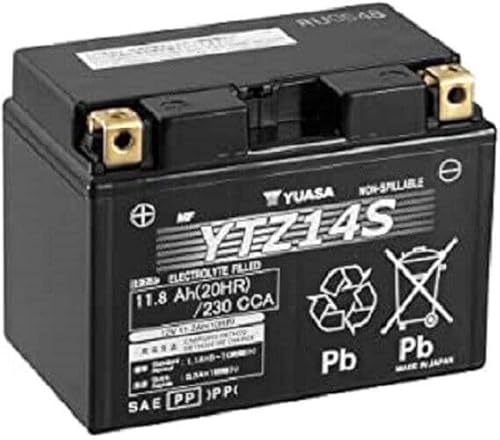 YTZ14S YTZ14 YTZ14-S Yua sa Precharged Battery Compatible with Triumph Tiger 900 Speed triple 1200 Suzuki V-STROM 1050 von E-BIKERS