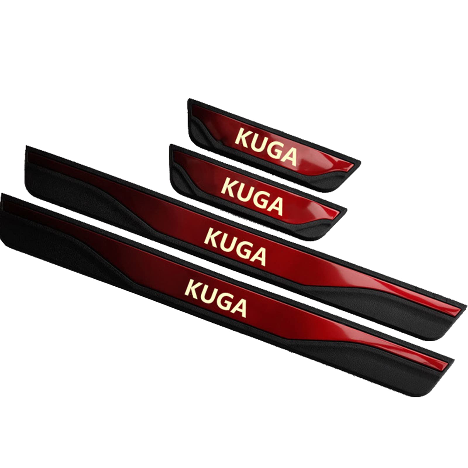 EAGLEG Auto Edelstahl Einstiegsleisten Für Fo-rd Kuga 2013-2019 Tuning Zubehör 4 STÜCKE Auto Scuff Plate Türschwelle Sill Aufkleber,Red von EAGLEG