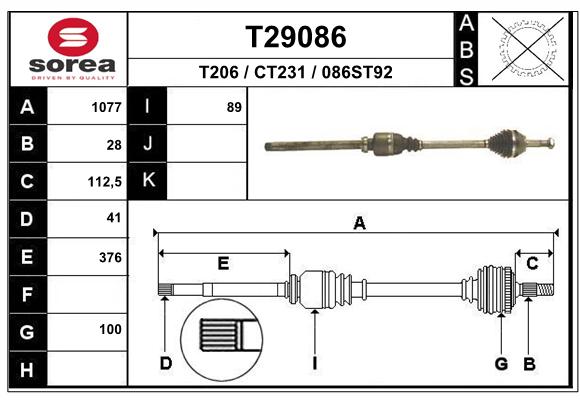 Antriebswelle EAI T29086 von EAI