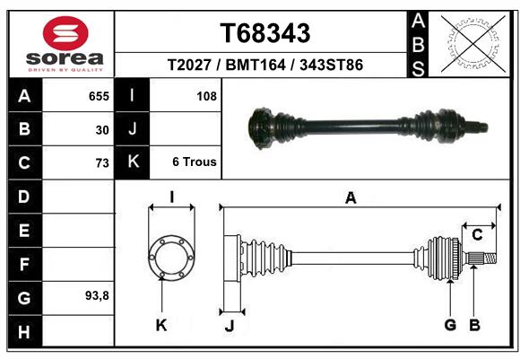 Antriebswelle EAI T68343 von EAI