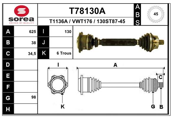 Antriebswelle EAI T78130A von EAI