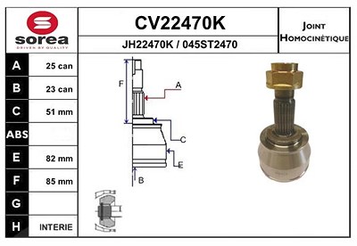 Eai Gelenksatz, Antriebswelle [Hersteller-Nr. CV22470K] für Alfa Romeo, Fiat, Lancia, Opel von EAI