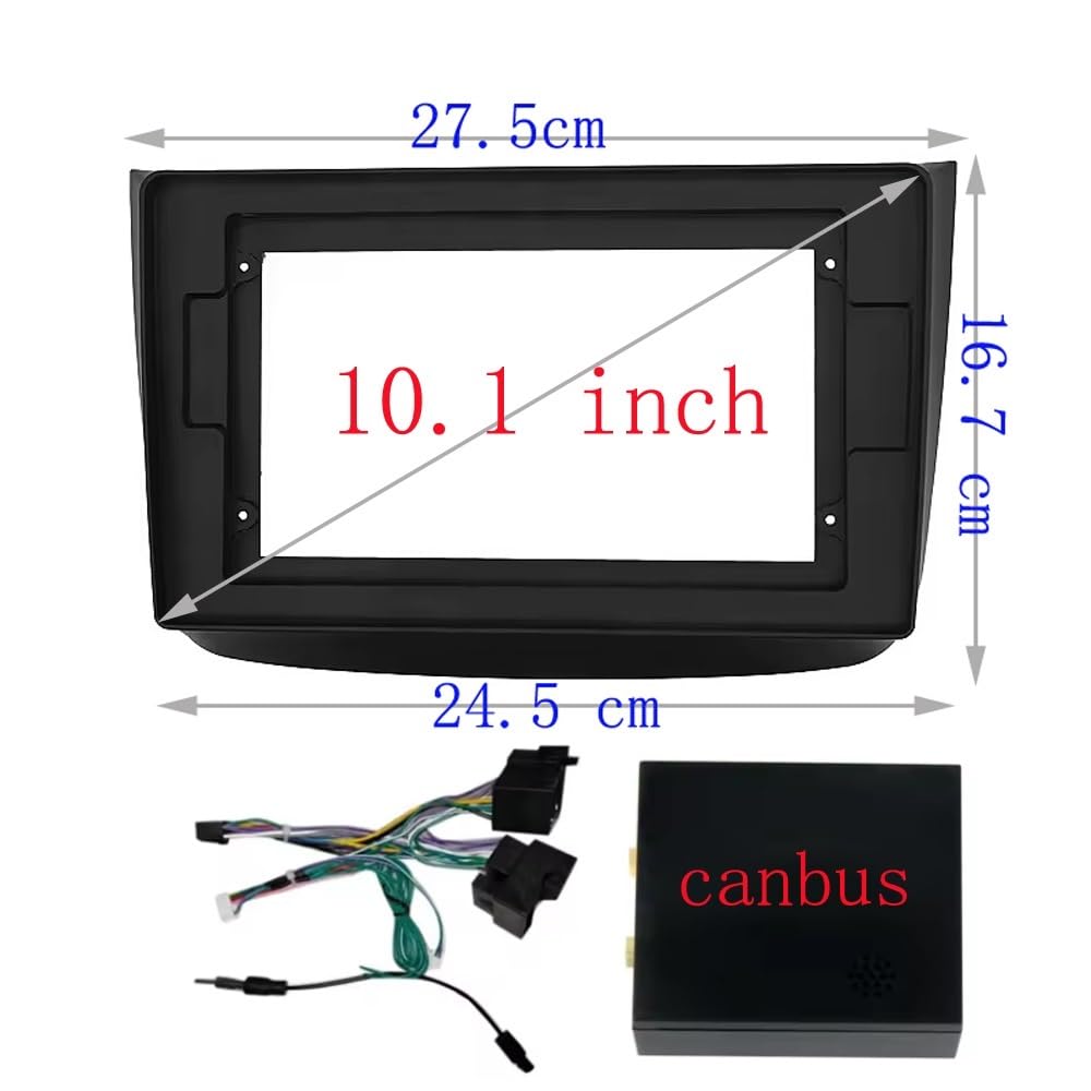 Autosoundrahmen/Passend for MERCEDES-BENZ Vito 2 / Viano 2 W639 2003–2015, 10-Zoll-Autoradio-Faszien-Stereo-Android-MP5-Player, 2Din-Head-Unit-Panel-Rahmen Autosoundsystemrahmen(Frame cable canbus) von EAKNFD