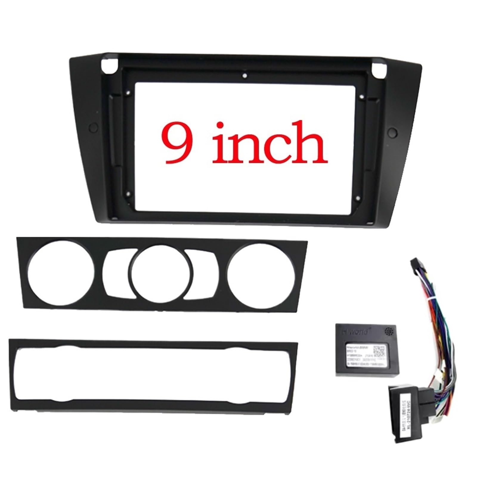 Autosoundrahmen 1-2Din Auto-DVD-Rahmen/passend for BMW 3er E90 E91 E92 E93 2006–2011 Audio-Fitting-Adapter Dash Trim Kits Facia Panel 9 Zoll Autosoundsystemrahmen(Frame an canbus) von EAKNFD