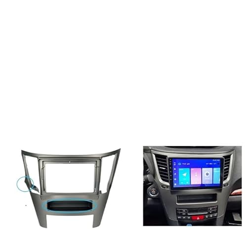 Autosoundrahmen 2 Din 9 Zoll Autoradio-Einbau GPS Mp5 Kunststoffblende Flugzeugrahmen/Passend for SUBARU Legacy Outback Rudder 2009-2014 Dash Kit Autosoundsystemrahmen(LHD Gery Frame) von EAKNFD