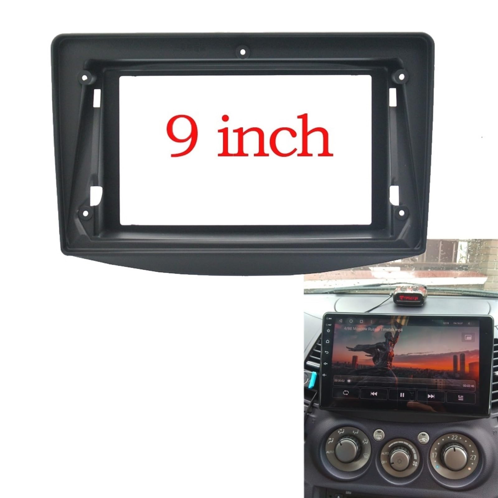 Autosoundrahmen 2-Din-Auto-DVD-Rahmen, Audio-Einbauadapter, Armaturenbrett-Zierblende, 9 Zoll, passend for Mitsubishi Grandis 03–11, Doppel-Din-Radio-Player Autosoundsystemrahmen(Frame) von EAKNFD