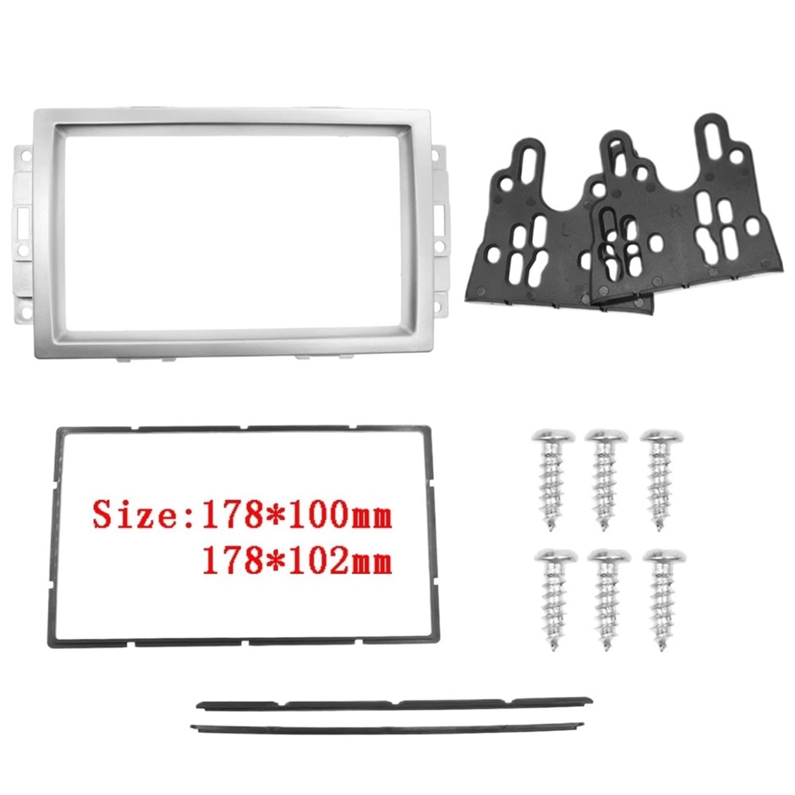 Autosoundrahmen 2-Din-Autoradio-Blende, Audio-Rahmenabdeckung, Stereo-DVD-Player, GPS-Blenden, Blendenverkleidungs-Kit/passend for CHRYSLER 300C 2005–2007, DVD-Rahmen Autosoundsystemrahmen von EAKNFD