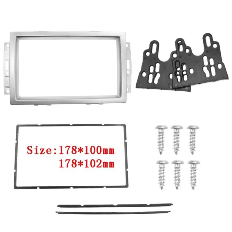 Autosoundrahmen 2-Din-Autoradio-Blende, Audio-Rahmenabdeckung, Stereo-DVD-Player, GPS-Blenden, Blendenverkleidungs-Kit/passend for CHRYSLER 300C 2005–2007, DVD-Rahmen Autosoundsystemrahmen von EAKNFD