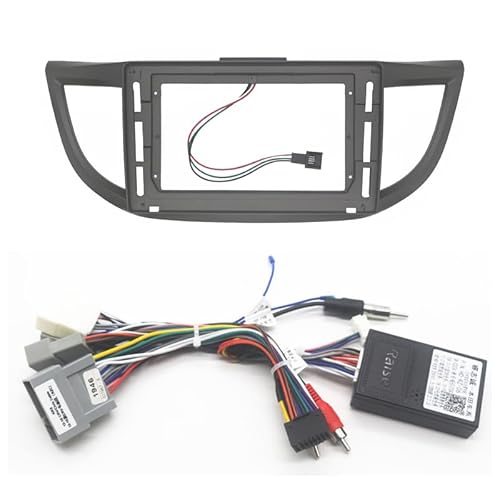 Autosoundrahmen 2-Din-Autoradio-Blende/Passend for Honda CRV 2012-2017 Auto-Stereo-Audio-Player Einbaupanel Dash Kit Rahmen Mittelkonsolenhalter Autosoundsystemrahmen(Fascia cable canbus,10.1 inch) von EAKNFD