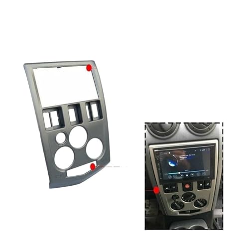 Autosoundrahmen 2 Din Car Audio Radio Fascia/Passend for Renault Logan Dacia Logan 2004-2007 DVD-Player Stereo-Panel-Rahmen Autosoundsystemrahmen von EAKNFD