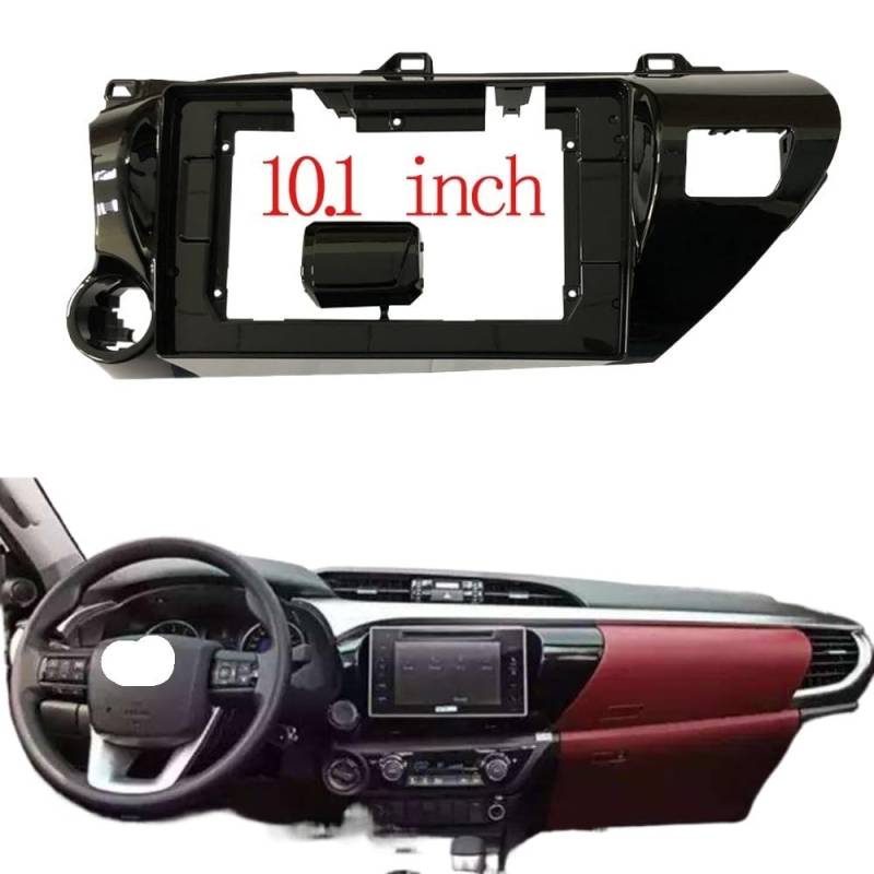 Autosoundrahmen 2 Din Fascia Rahmen Adapter Auto Audio Radio 10,1 Zoll/Fit for Toyota Hilux 2018 CD/DVD Player stereo Panel Dash Trim Autosoundsystemrahmen von EAKNFD