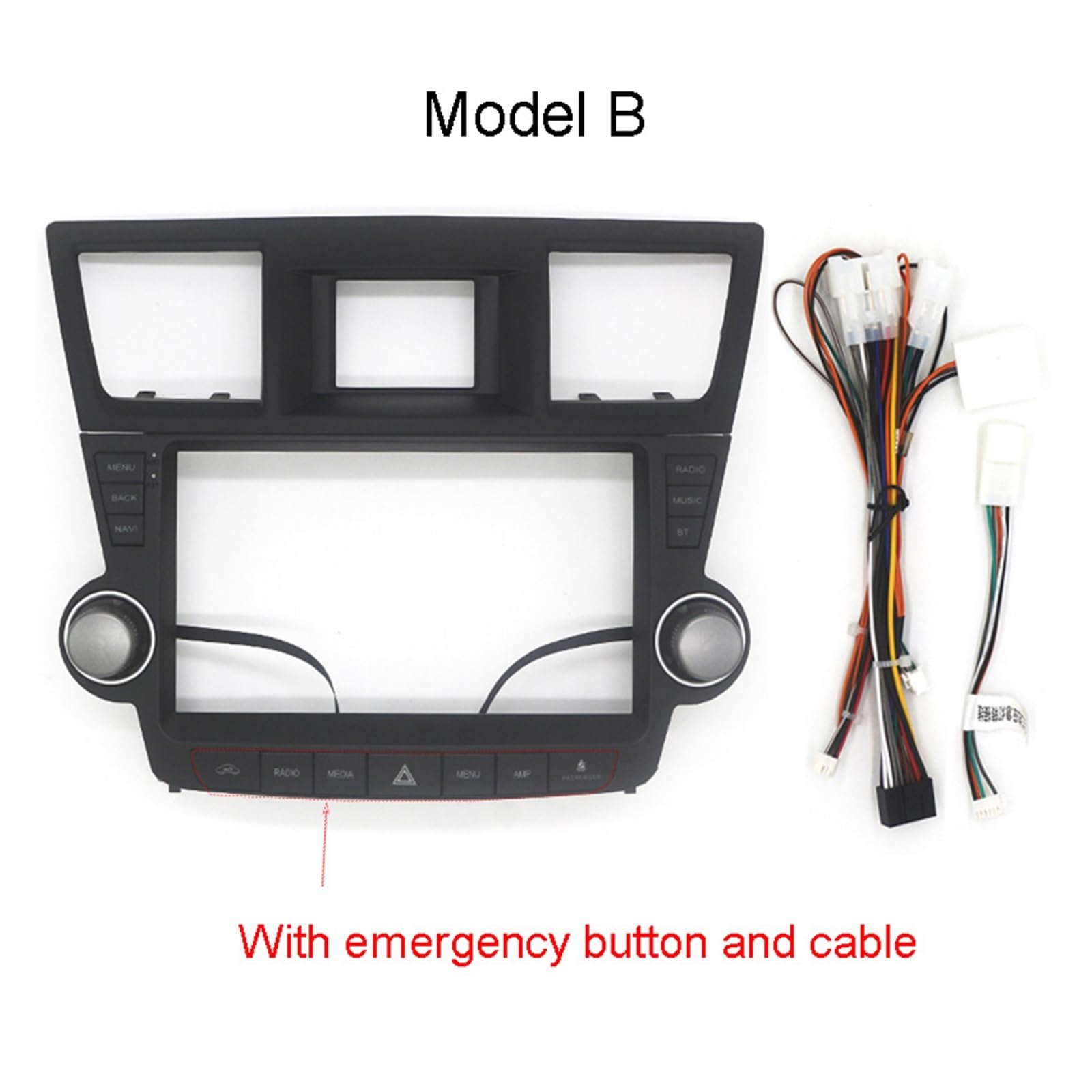 Autosoundrahmen 9/10 Zoll Autoradio-Rahmen-Kit/Passend for Toyota Highlander 2008-2013 Audio-Stereo-Armaturenbrett-Montage Mittelkonsolenhalter Blende Autosoundsystemrahmen(Model B,10.1 inch) von EAKNFD