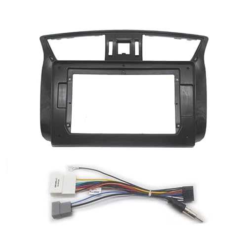 Autosoundrahmen 9/10 Zoll Autoradio-Rahmen-Set, passend for Nissan Sentra Sylphy 2012–2015, Auto-Stereo-Mittelkonsolenhalter, Faszienverkleidung, Lünette, Frontplatte Autosoundsystemrahmen(Fascia with von EAKNFD