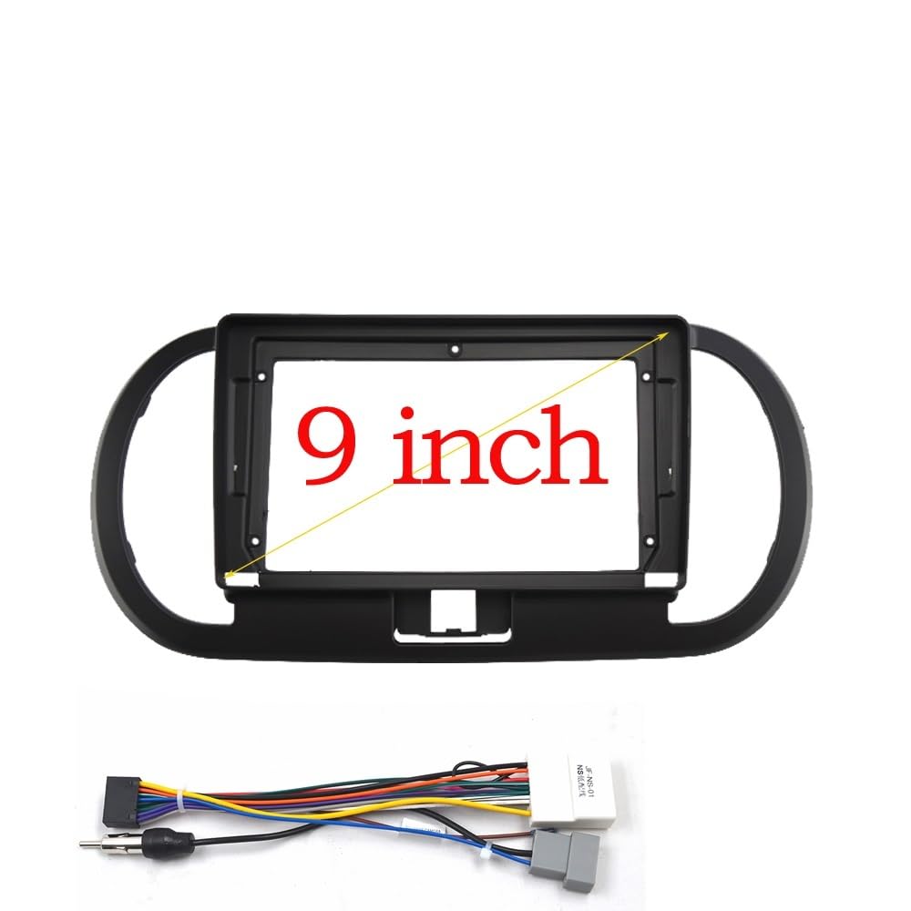 Autosoundrahmen 9-Zoll-Auto-Audiorahmen GPS-Navigationsblende Auto-DVD-Kunststoffrahmen Blende/Passend for 2006-2011 Nissan MOCO Autosoundsystemrahmen(Frame an cord) von EAKNFD