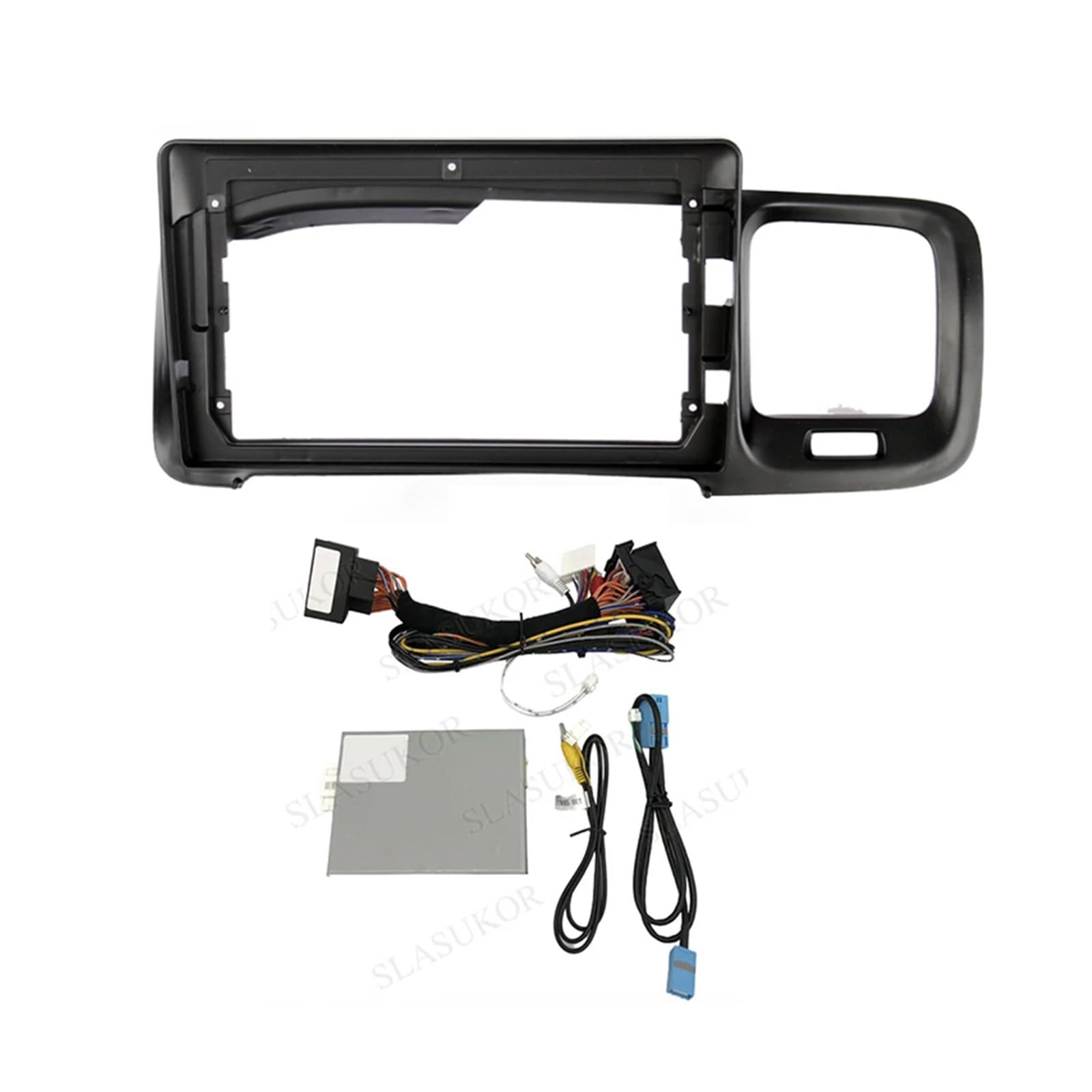 Autosoundrahmen 9-Zoll-Autoradio-Blende/Passend for Volvo S60 V60 2014-2018 Video-Panel-Player Audiorahmen Armaturenbrett-Montagesatz Kabel DVD GPS-Panel Autosoundsystemrahmen(Frame cable canbus) von EAKNFD