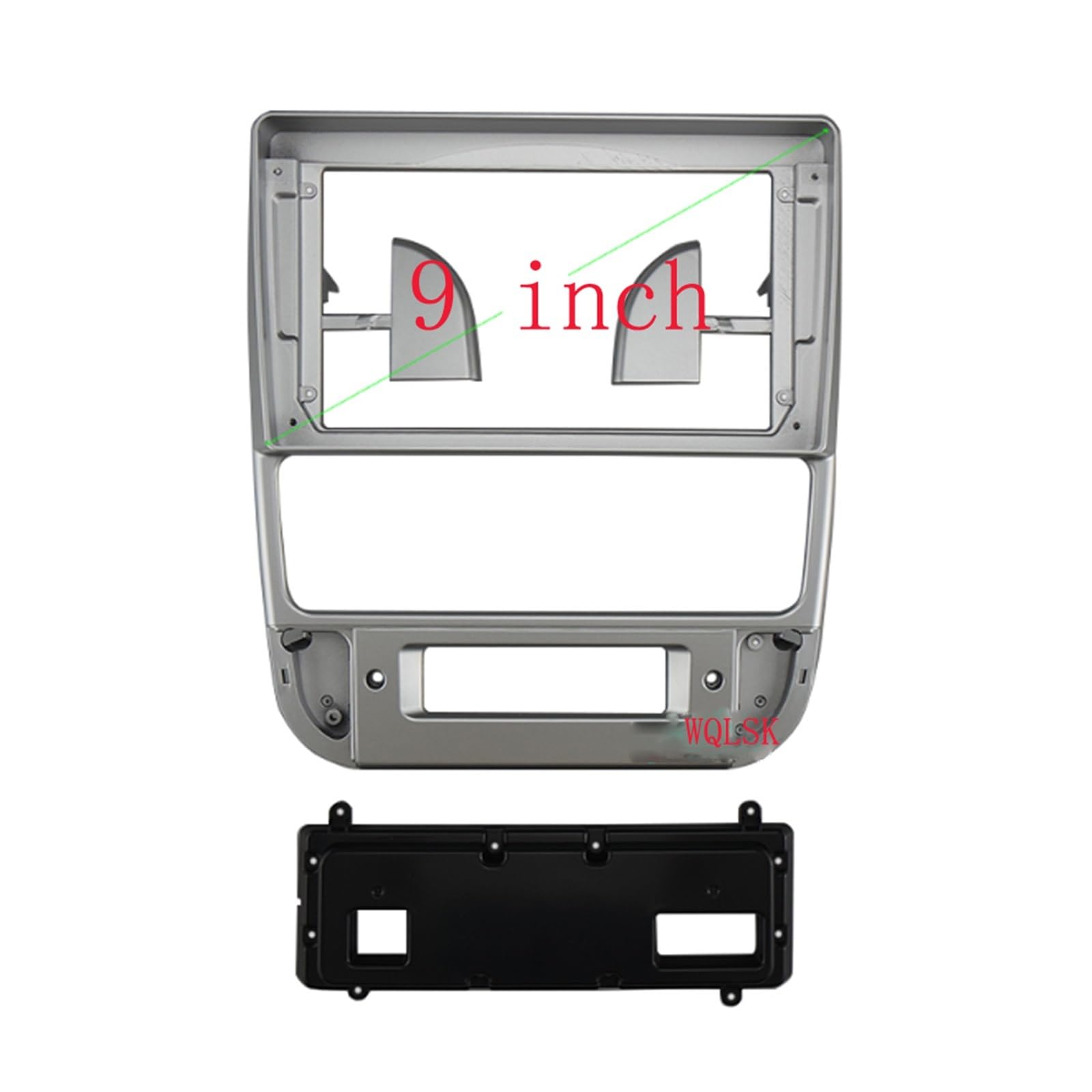 Autosoundrahmen 9-Zoll-Autoradio-Einbaurahmen/passend for Peugeot 406 1995–2005, Panel-Dash-Kit, Installation der Facia-Konsole, Audio-Lünette, GPS-Adapter Autosoundsystemrahmen(Silver frame) von EAKNFD