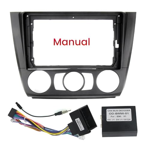 Autosoundrahmen 9-Zoll-Autozubehör Radioblende/Passend for BMW 1er-Reihe 2008-2012 Audio Dash 2Din Rahmen Armaturenbrett-Montagesatz Kabel Canbus-Adapter Autosoundsystemrahmen(Frame-Cable-canbus B) von EAKNFD