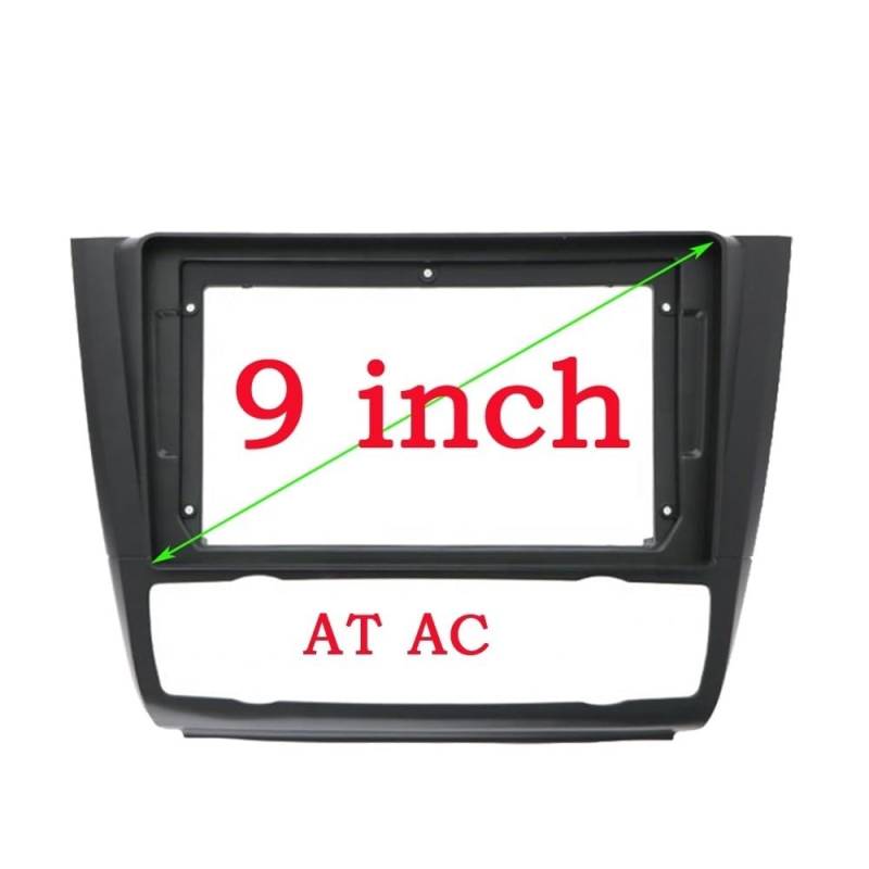 Autosoundrahmen Auto DVD Rahmen Audio Fitting Adapter Dash Trim Kits Facia Panel 9 zoll/Fit for BMW 1 Serie E88 e82 E81 E87 2004-2011 Radio Player Autosoundsystemrahmen(Frame-Auto,Only frame) von EAKNFD